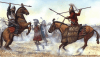 Batalla de Cunaxa 401 AC (1). Enfrentamiento entre un jinete babilonio (a la izquierda ) y un jinete de la guardia de Ciro el joven ( a la derecha ) al fondo se puede ver, a los griegos de la infantería mercenaria. Autor R. Collins