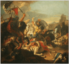 Batalla de Vercelae. Autor Giovanni Batista Tiepolo. La caballería romana derrota a la caballería cimbria