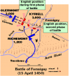 Batalla de Formigny despliegue de fuerzas. Fuente http://xenophongroup.com/ 