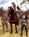 Guerreros ingleses en 1450: 1 arquero normando, 2 John Talbot conde de  Shrewsbury, 3 hombre de armas armado con una voulge y ligeramente protegido 