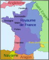 Mapa de Francia 1 .259 después del tratado de París 
