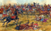 Batalla de Gaza: Carga de la caballería de Ptolomeo contra la caballeria de Demetrio. Autor Igor Dzis