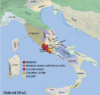 Mapa de Italia 354 AC. 