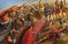 Batalla de Cinoscéfalos 197 AC. Los romanos atacando cuesta arriba contra las posiciones mecedonias. Autor Radu Oltean 
