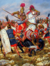 Batalla de Magnesia: Antíoco III cargando contra la caballería romana de Domicios