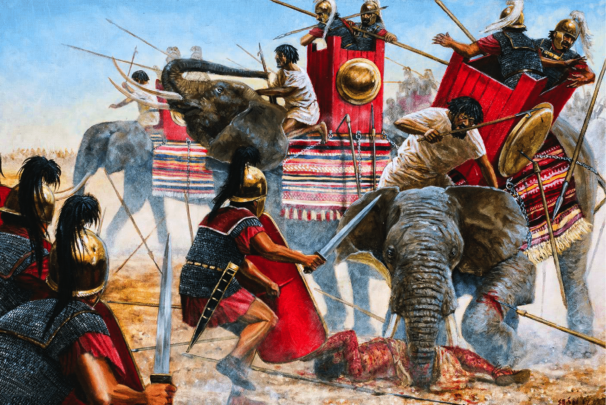 Битвы греческих полководцев. Битва при Тапсе 46 г до н э. Картины Римская Империя легионеры. Армия царя Пирра боевые слоны.