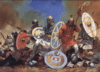 Batalla de Adrianópolis 378 romanos defendiendo la última posición. Autor Angus McBride