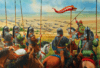 Batalla de los Campos Cataláunicos o de Chalons 451 (8). La caballería visigoda se prepara para caer sobre hunos y ostrogodos. Autor Peter Dennis.