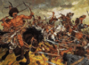 Batalla de los Campos Cataláunicos o de Chalons 451 (9). Los hunos cargan contra los visigodos, consiguiendo matar a Teodorico, su hijo Turismundo se reagrupa y detiene el ataque. Autor Pierre Jouber 