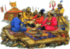 Batalla del río Kalka mongoles comiendo sobre los cuerpos de los vencidos