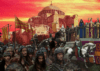 Almogávares de la Gran Compañía Catalana desfilando en Constantinopla delante de Andrónico II 