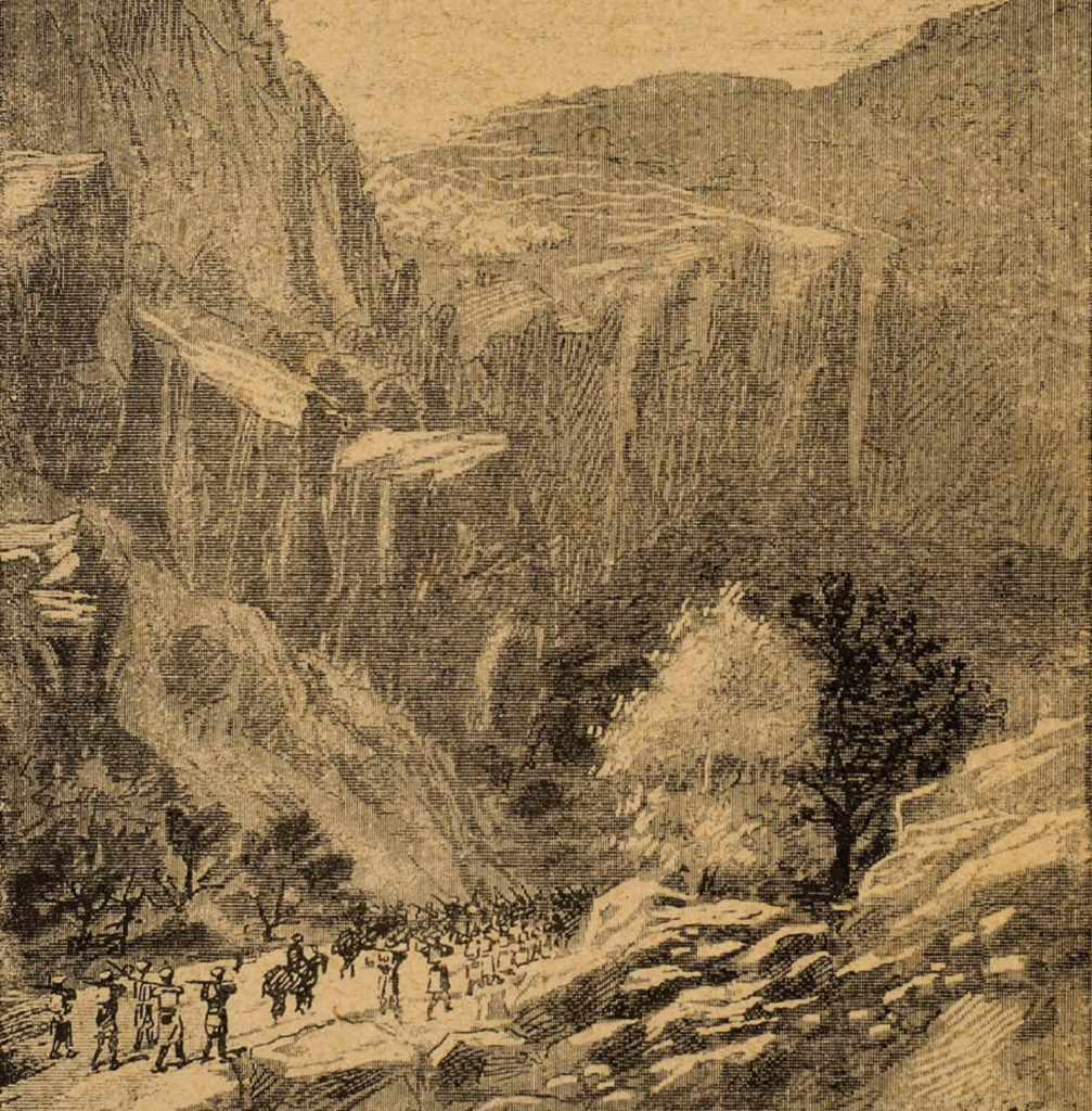 Acción de Eraúl (5 de mayo de 1873). Los gubernamentales dirigiéndose a Eraul.